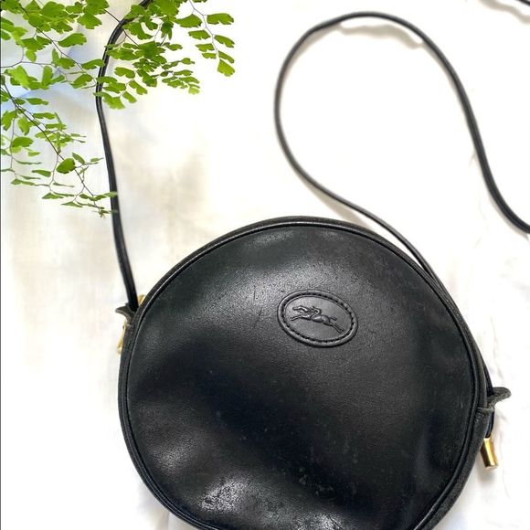 Longchamp Handbags - Vintage Longchamp Round Leather Crossbody